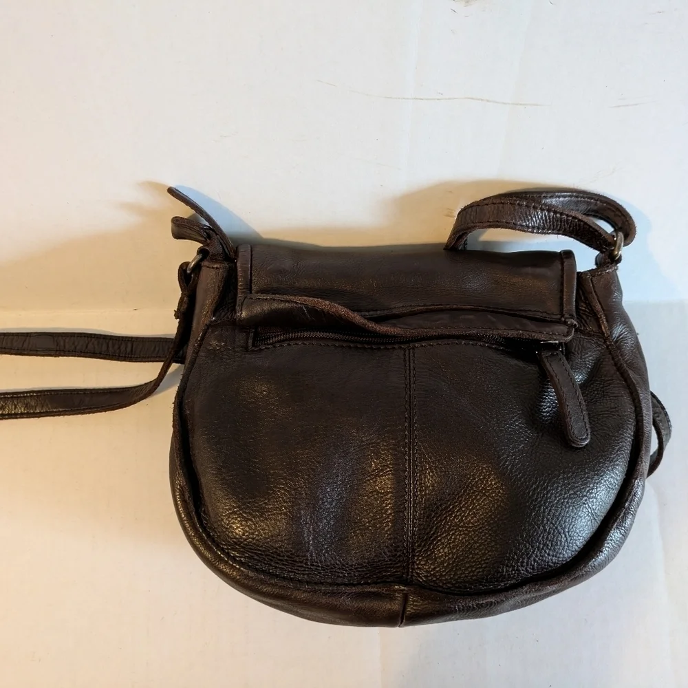 Vilenca Holland Crossbody Shoulder Bag Purse Brown Cognac Leather